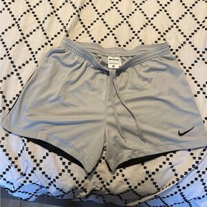 Nike Light Gray Women's Athletic Shorts with Black Trim